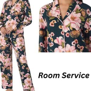 NWT Room Service Womens 2-Piece Shawl Collar Pajama Set XXL
